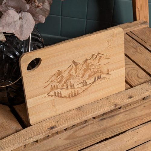 Planche à découper rectangle - Montagne