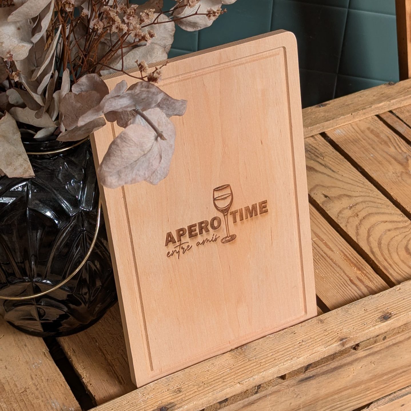 Petite planche à découper en bois - Apéro