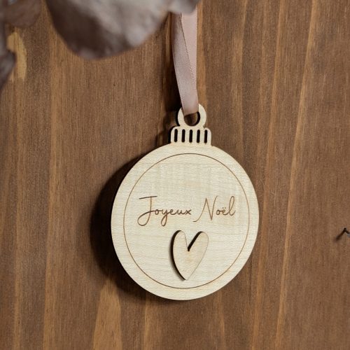 Boule de Noël en bouleau - Joyeux Noël